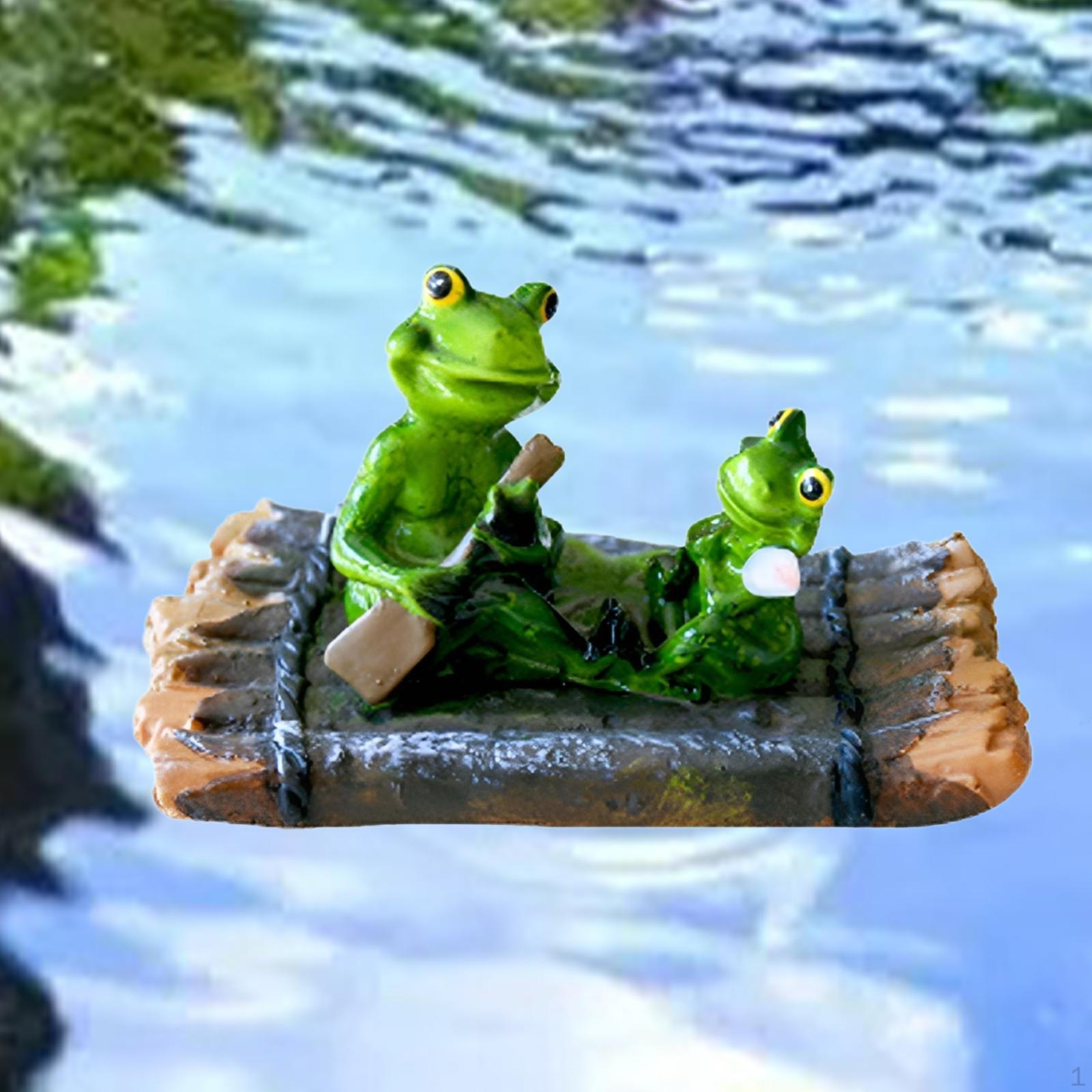 Плавающая скульптура лягушки для водного элемента садового декора из смолы фигурка животного на открытом воздухе Rowing Frog