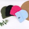 Skiing Men's and Women's Cold Hats Tide Skull Hats Pullover Hats Knitted Hats Embroidery Versatile Autumn Winter Halloween Hand Pink