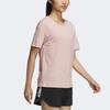 adidas Letter Logo Printed Round Neck Short Sleeve T-Shirt Women Tops Pink HE7340