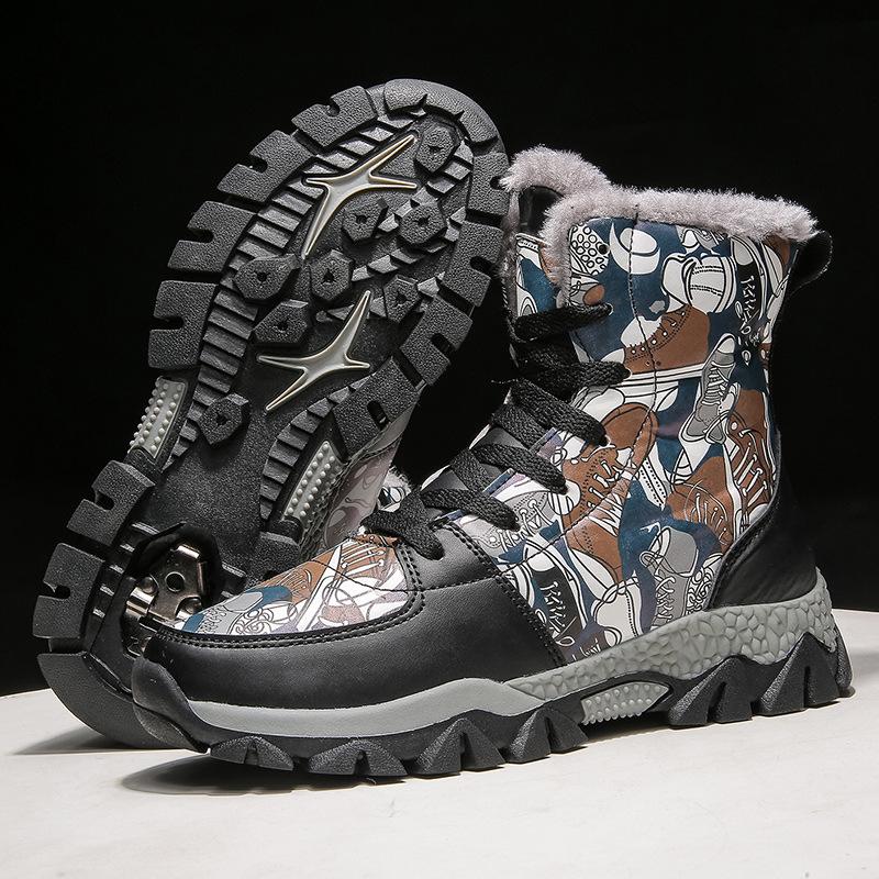 Children's snow boots Children's boots Winter new velvet cotton boots Outdoor warmth Students send one piece