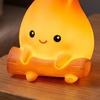 Cozy Dorm Room Decoration Cartoon Fake Campfire Night Light, Cute Warm Glow Bedside Unique Birthday Gift for Girls Boys Ornament, Portable Lamp