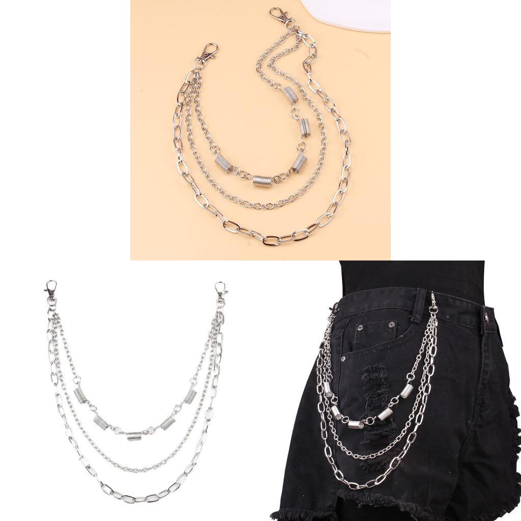 Punk Metal Chain Belt For Men And Women Summer Fashion Accessory With Spring Multilayer Design
