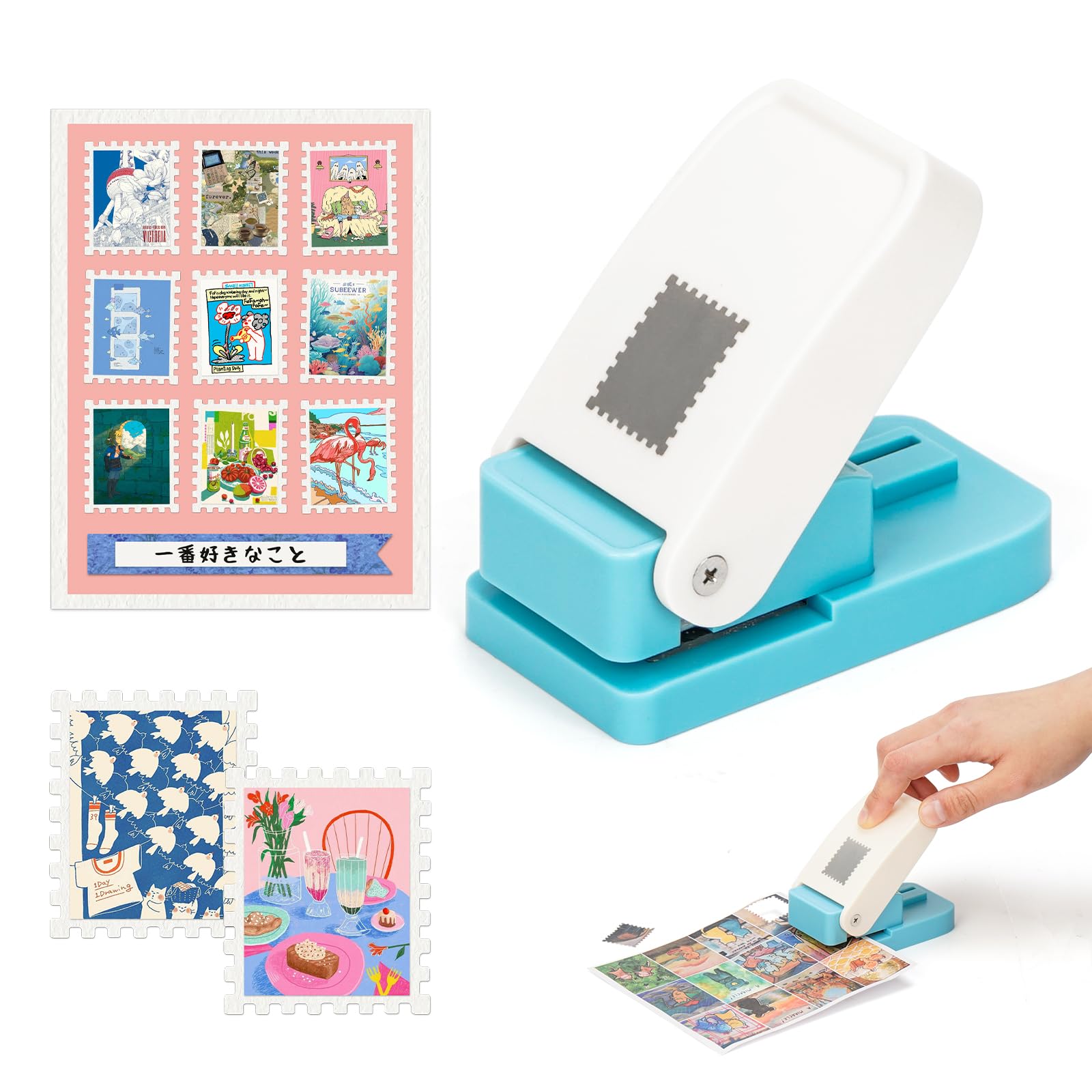 Craft Stamp Hole x Embossing Planner Easy to Use with Light Suitable for Convenient Easy to Card Handicraft Square Punch, Punch, Punch, Approx. 2.5