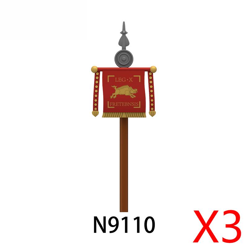 Średniowieczny Rzym Tarcza Budowlane Klocki Wojskowe Żołnierz Rzymski Wojownik Rycerz Postać Łucznik Fartuch Płaszcz Akcesoria Ceglany Zabawka Prezent