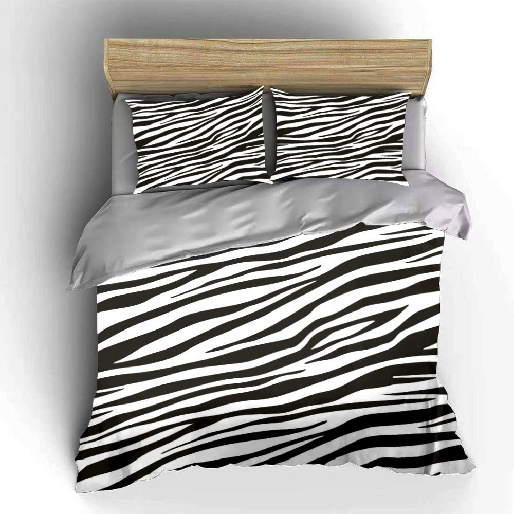 Zebra Stripe Printed Bedding 3-Piece Set Bedding Set (1 Duvet Cover, 2 Pillowcases, Duvet Not Included)