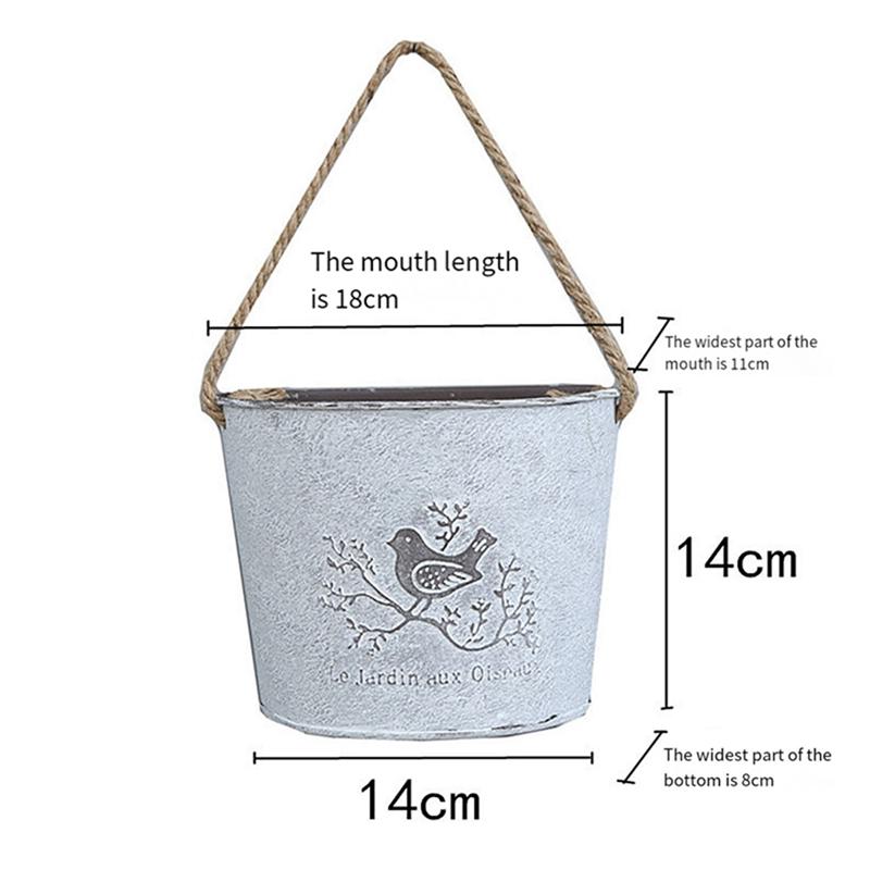 Good-Wall Hanging Planter Plant Pot Flower Basket Garden Succulent Container Metal Iron Flower Holder Home Balcony Decoration