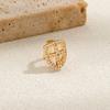 1 hollowed out heart-shaped star double tooth set for daily street fashion, cool smooth cross zircon shield teeth accessory