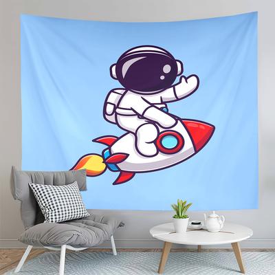 Cartoon Astronaut Tapestry Hippie Universe Tapestry Creativity Pattern Tapestry Home Living Room Bedroom Wall Modern Tapestries
