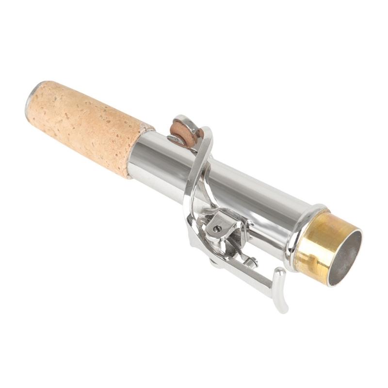 2 PCS Saxophone Neck Brass Mouthpiece Metal Sax Curved Necks and Straight Neck for Soprano Saxophone Instrument