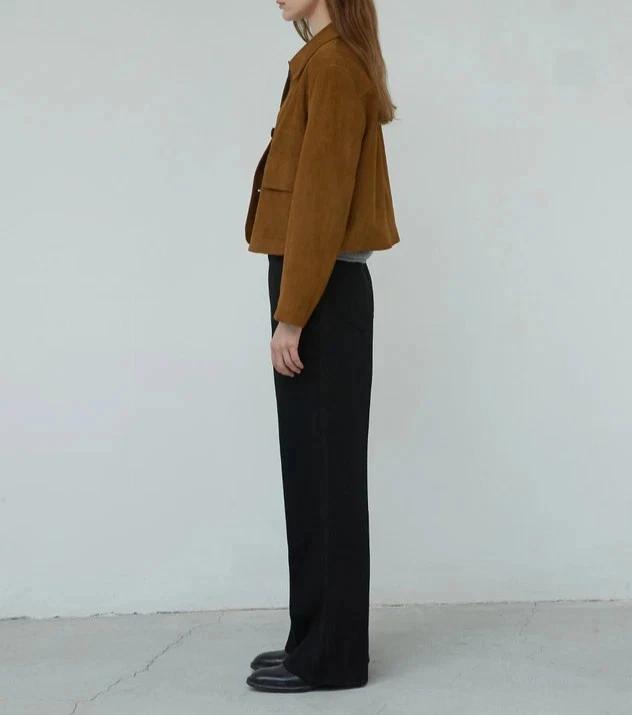 Lambskin Biker Motorcycle Fit Stylish Casual Suede Women's Brown Jacket Handmade