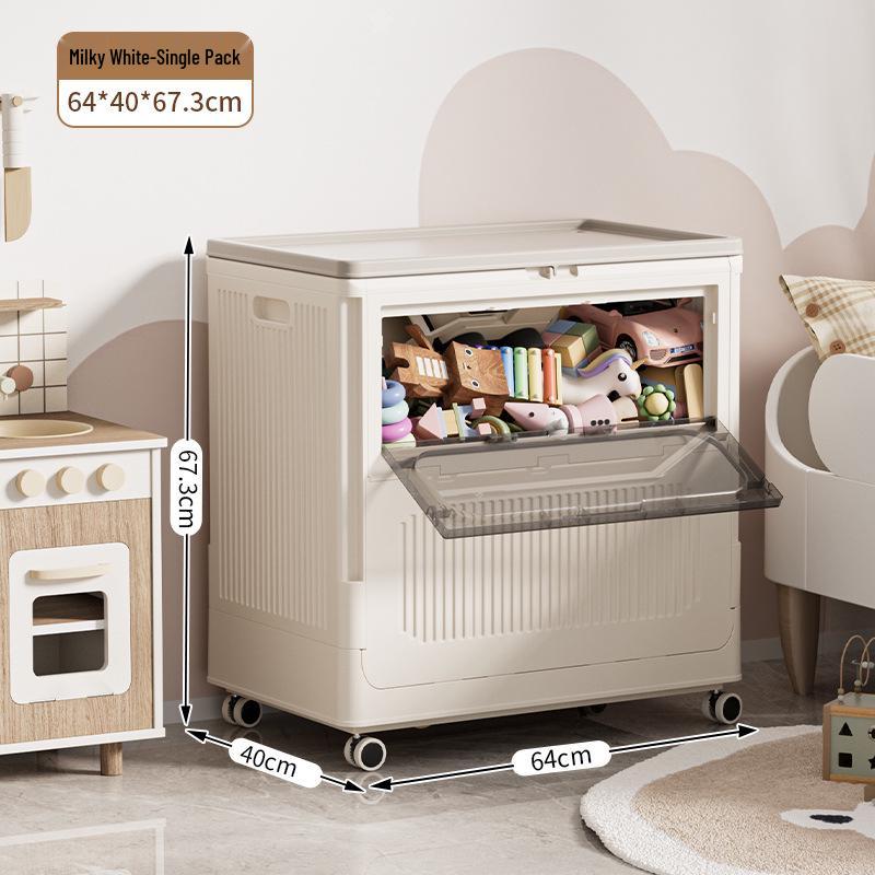 Foldable Plush Toy Storage Basket - Extra Large Flip-Top Box for Living Room
