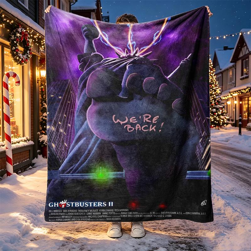 Ghostbusters Pattern Blanket for Home Decoration, Bed, Sofa, Car Travel, Camping, Suitable for All Seasons, Birthday Christmas Gift