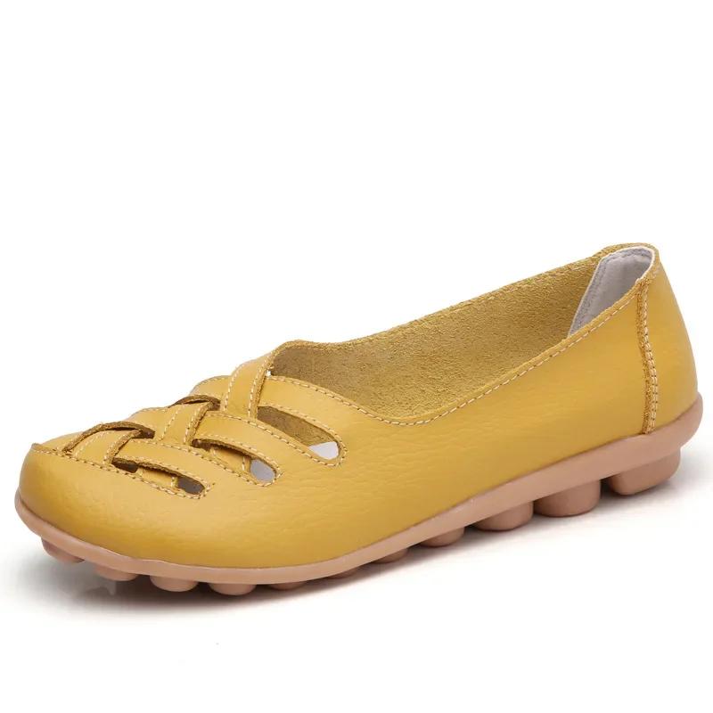 Модная женская обувь Летняя повседневная обувь из кожи без застежек Женские мокасины Женские балетки Женские мокасины Туфли на плоской подошве Женские 35 5296₽