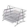 Metal Three-layer File Rack Wire Mesh Desktop Document Rack Durable Desktop Data Tray  Countertop