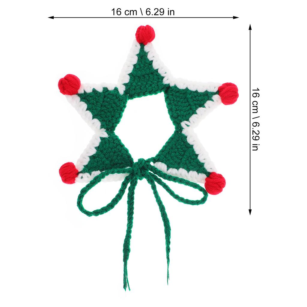 Warm Christmas Pet Scarf Star Shape Decorative Cat Dog Scarves Comfortable Breathable Xmas Elk Scarf Party Pet Gift Accessory