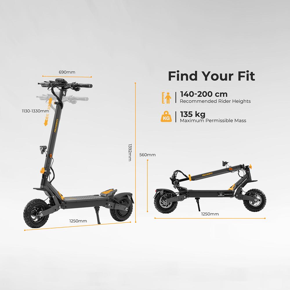 Monopattino Elettrico Ausom L1 ABE 15.6Ah – Autonomia 70km, Motore 930W, Sospensione Integrale, Freni a Disco & Accesso NFC, Certificato ABE
