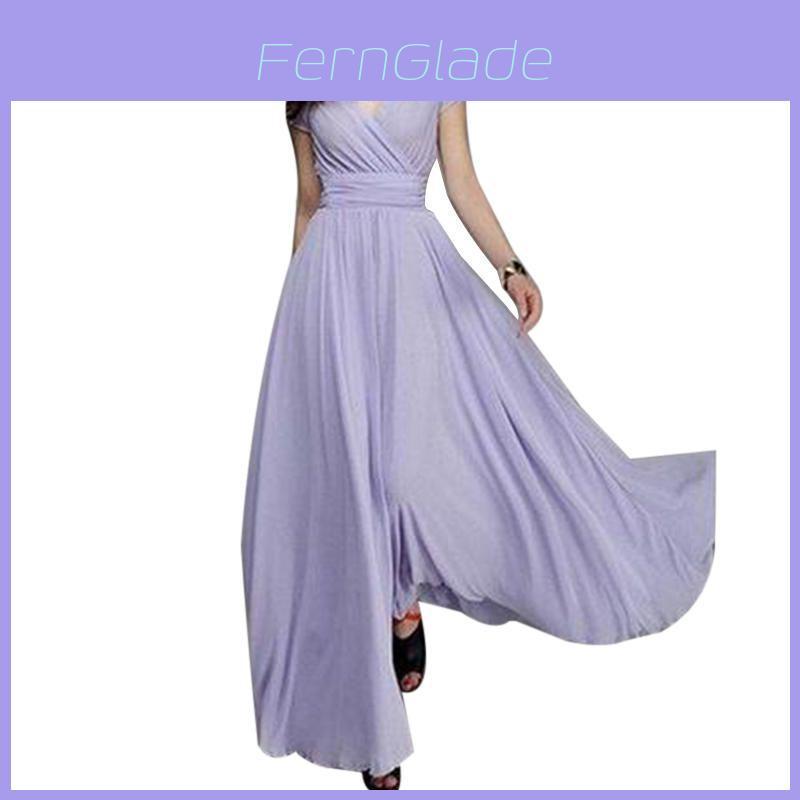 Elegant Women Long Formal Evening Prom Party Bridesmaid Chiffon Ball Gown Cocktail Dress For Special Occasions