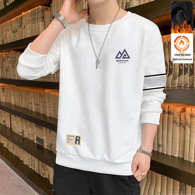 Men's & Women's Trendy Fleece-Lined Crew Neck Sweatshirt - Versatile Loose Fit for Fall & Winter