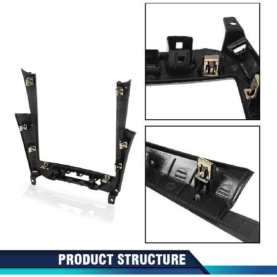 PIT66 Dash Radio Bezel Trim Vent Compatible with Chevy Malibu 2008-2012 Silver Black