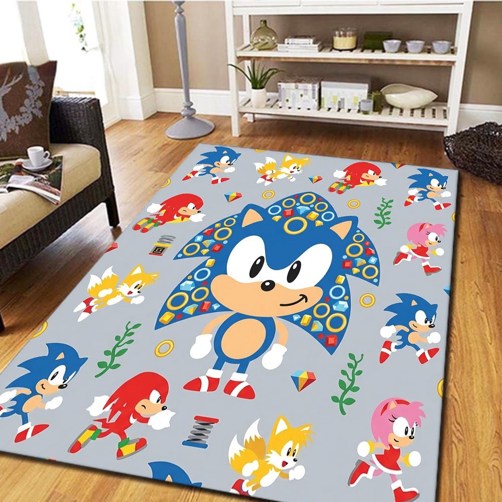 Sonic the Hedgehog Bedroom Carpet & Living Room Mat, Home Decor Cool Movie Play Floor Mat -HE53