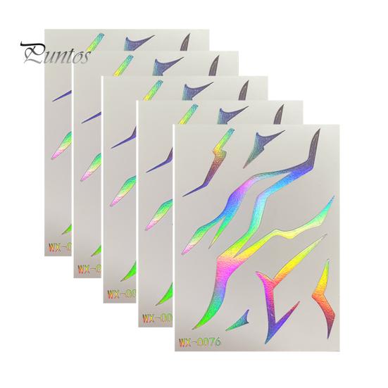 Event Makeup Tattoos 5 Sheets Holographic Lightning Tattoos, Waterproof Flash Temporary Safe Face Stickers, Full Color Body Art for Festival