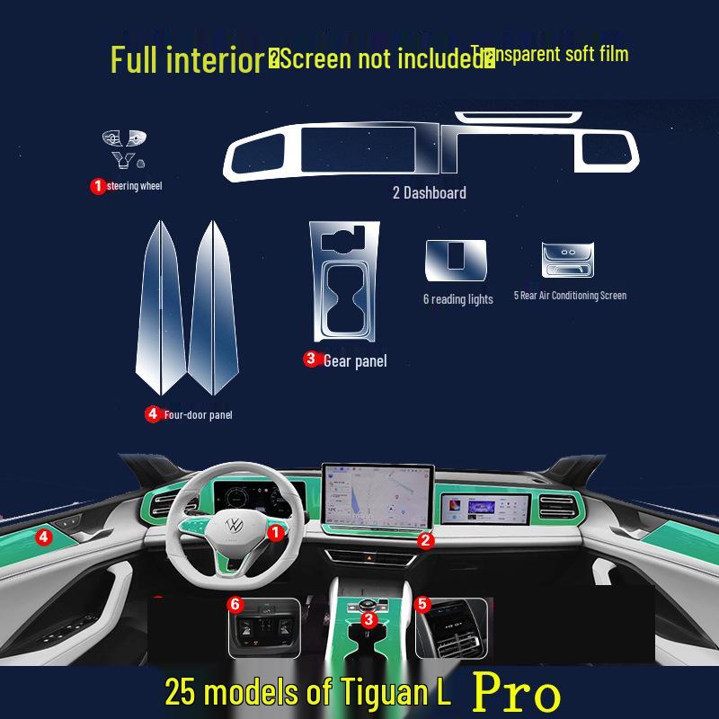 Tempered Glass Screen Protector for Volkswagen Tiguan L Pro Central Control (25 Models)