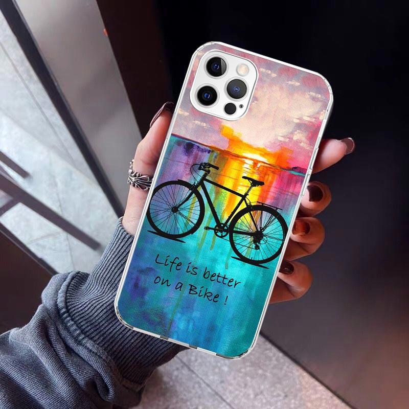 Bicycle Bike Sport Phone Case For iPhone 17 Air 16 15 Pro Max 14 Plus 13 Mini 12 11 Cover 7 8 SE Silicone Shell Print Fundas 17