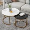 Round Coffee Table for Living Room, Sofa Side Table, Small Apartment or Balcony, Modern Light Luxury Tea Table.