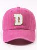 Fuchsia Pink Letter E Patch Casual Dad Hat Adjustable Unisex Outdoor Sun Visor Cap