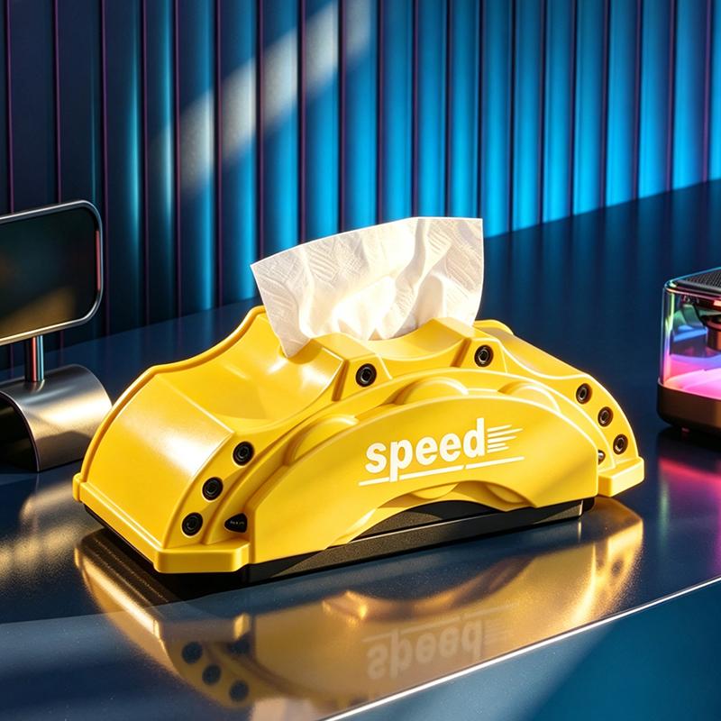 Stylish Speed Brake Caliper Resin Tissue Box Napkin Holder for Car Lovers Home Office Desktop Decorative Organizer Decor