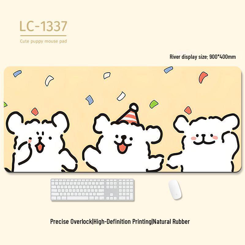 Extra-Large Heated Anti-Slip Cartoon Mouse and Keyboard Pad - Comfortable Desk Pad for Office & Gaming