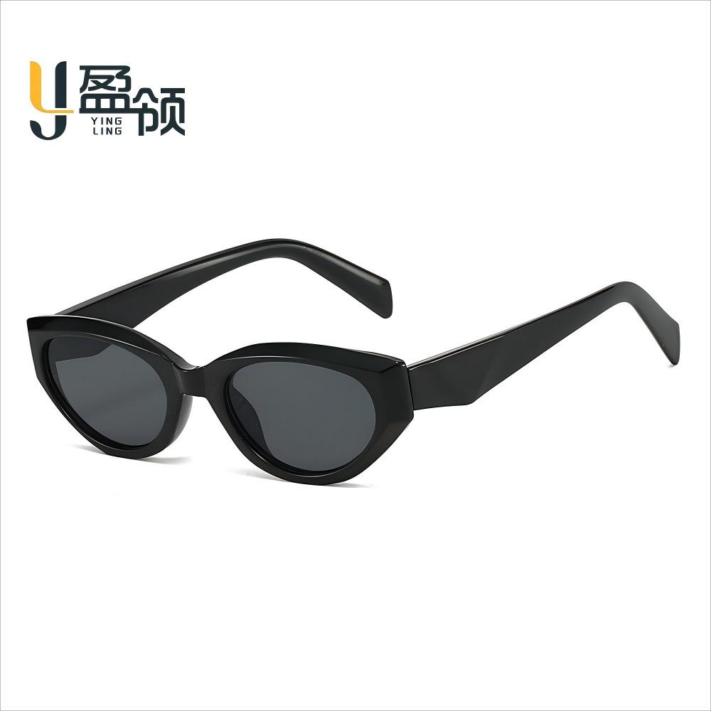 Small frame cat eye new women's sunglasses fashion glasses European and American beach sunscreen retro Internet celebrity sunglasses men