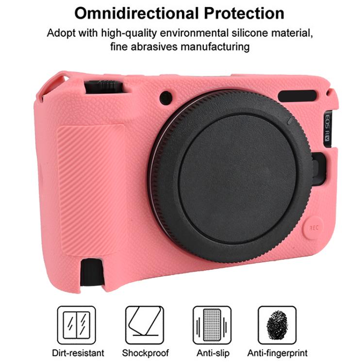 Litchi‑Texture Soft‑Silicone Shock‑Resistant Camera Protective Shell, Anti‑Vibration Cover For Canon EOS R50 V Mirrorless Camera