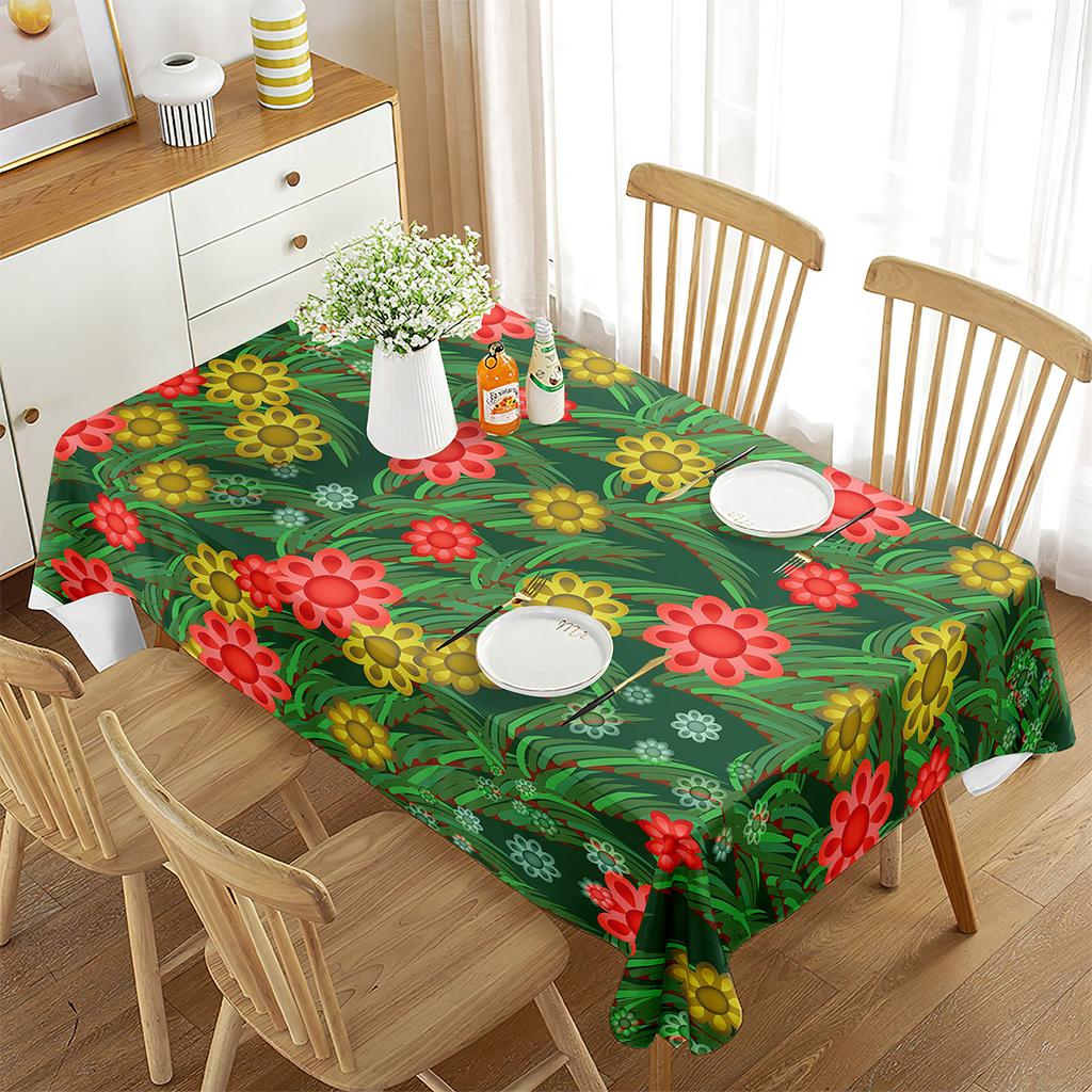 Floral Tablecloth Rectangular Floral Plant Natural Landscape Decor Tablecloth Decorations for Home Kitchen Dining Room Banquet