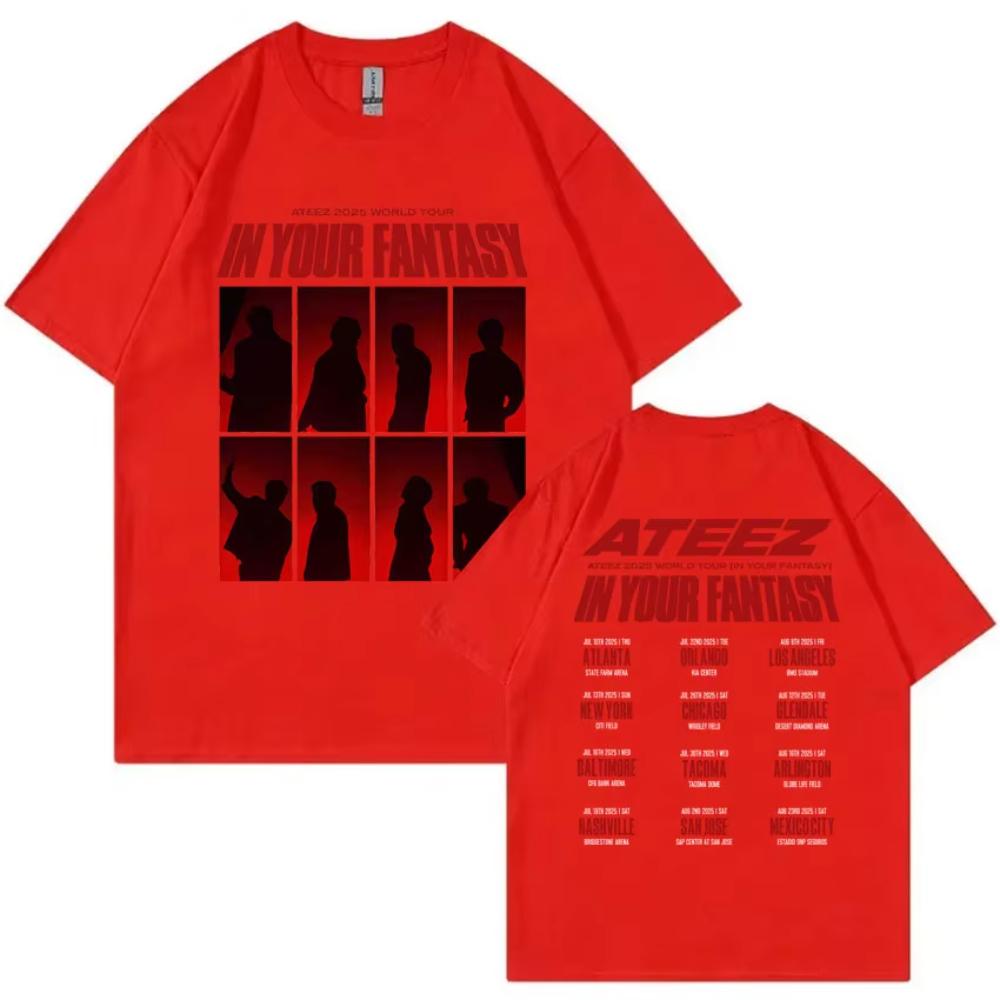 ATEEZ In Your Fantasy 2025 World Tour Tshirt Unisex Oversized Tshirts Men Womens Korean Fashion Trend T Shirts Kpop Streetwear