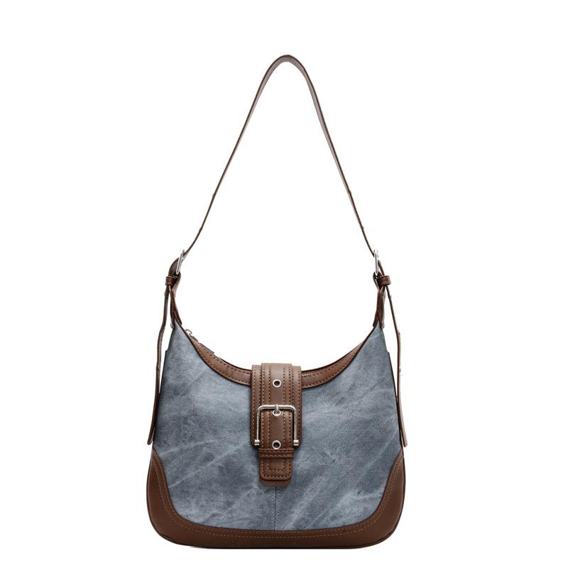 Bag women's new retro imitation denim handheld underarm bag casual niche design shoulder messenger bag