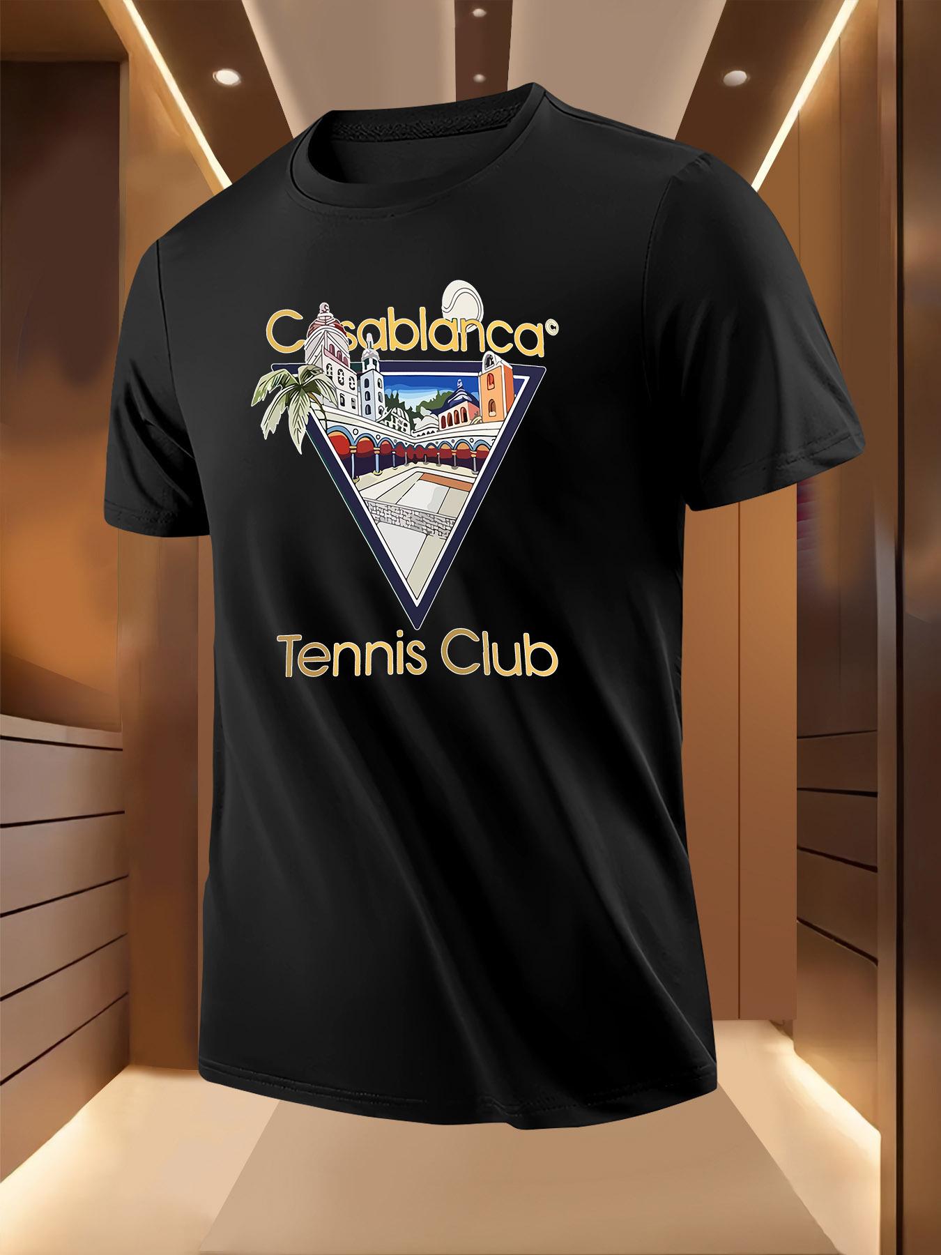 Tennis Club Graphic Tshirt - Lightweight Breathable Summe... XXXL