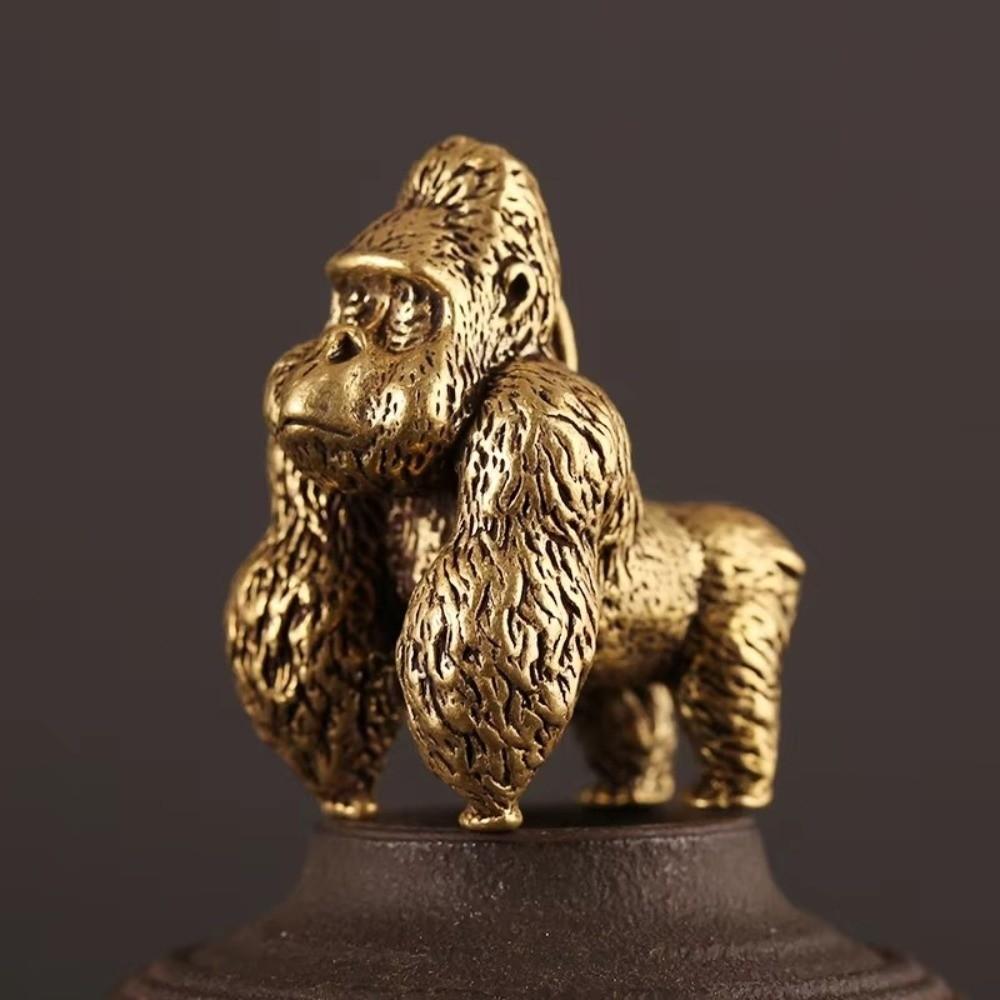 Miniature Size Gorilla Figurine Vintage Gorilla Desk Ornament Chimpanzee Model Desktop Decoration