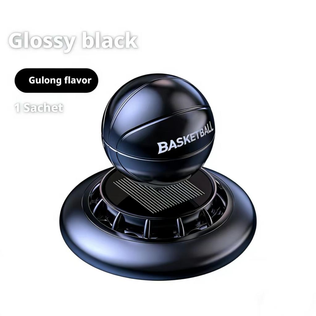 Solar-Powered Basketball Rotating Car Aroma Diffuser Auto Air Freshener Plant-Based Scent Diffuser for Car Interior Decoration