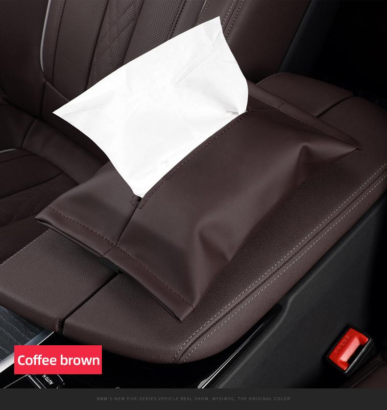 Car Mounted Tissue Box, Hanging Bag, Armrest Box, Paper Pulling Hanging Car Dining Bag, Storing Interior Decoration Items