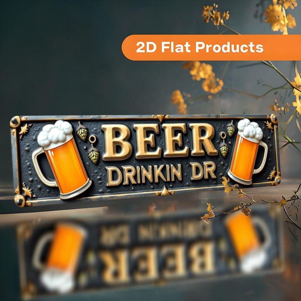 Retro Metal Wall Art for Home Office Beer Bar Decor