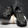 Men's Shoes Fashion Leather Casual Shoes Outdoor Non Slip Hiking Camping Shoes Men's Sneakers Lace Up Work Footwear Large Size46