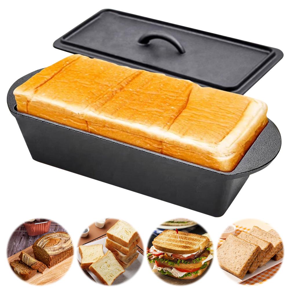 Rectangular Baking Bread Loaf Pan,Gray Cast Iron Pan Nonstick Loaf Pan for Baking Homemade Bread,Toast,Brownies and Pound