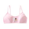 Reggiseno sportivo stampato carino di colore puro per ragazze adolescenti Biancheria intima di cotone traspirante imbottita per spaghetti morbida
