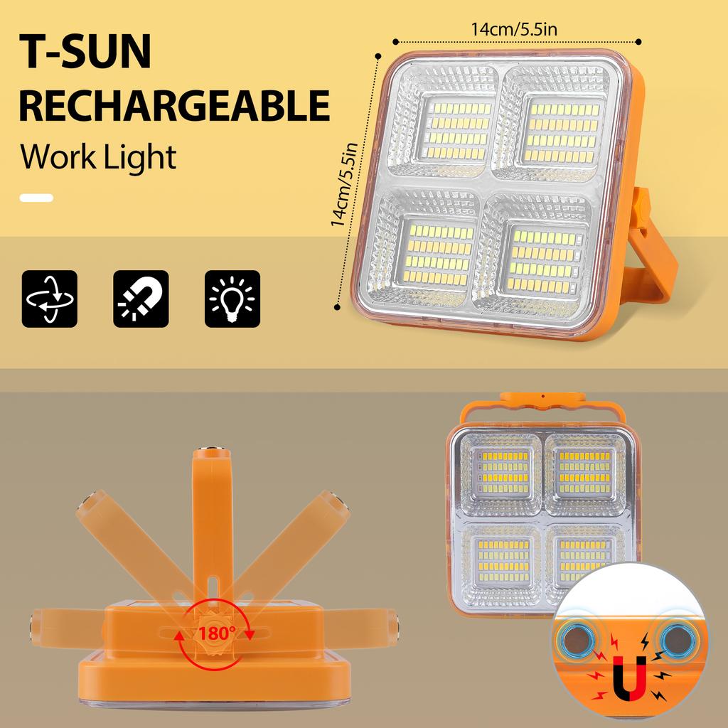 1 szt./2 szt. 120 W przenośny reflektor LED Super jasne światło robocze LED USB ładowane na energię słoneczną do zewnętrznej lampy kempingowej Latarka LED