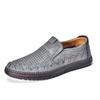 Men's Genuine Leather Casual Shoes Slip On Hollow Shoes Summer Large Size 39-48