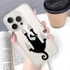 Black Cat Scratching Wall Phone Case Soft Transparent Case For IPhone 17 16 15 14 13 12 11 Pro Max Mini Plus Shockproof Cover Ca