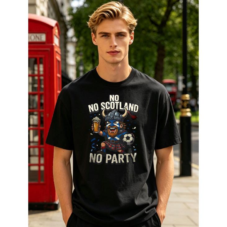 Scottish Fitbaw No Scotland No Party Shirt Saltire Supporter Football Tee Funny Scotland Pub Footy Top Soccer Fan Gift Trendsetting Funny S чёрный