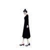 French Elegant Autumn and Winter Golden Velvet Dress Female Hepburn Waist Thin Gentle Temperament Retro Dress Long Dress