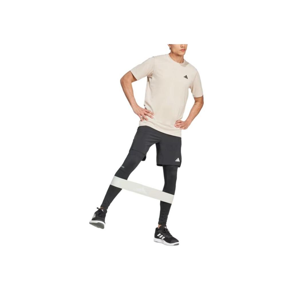 adidas Letter Print Elastic Mid Waist Slim Fit Sports Long Pants Men Pants Black IN5582